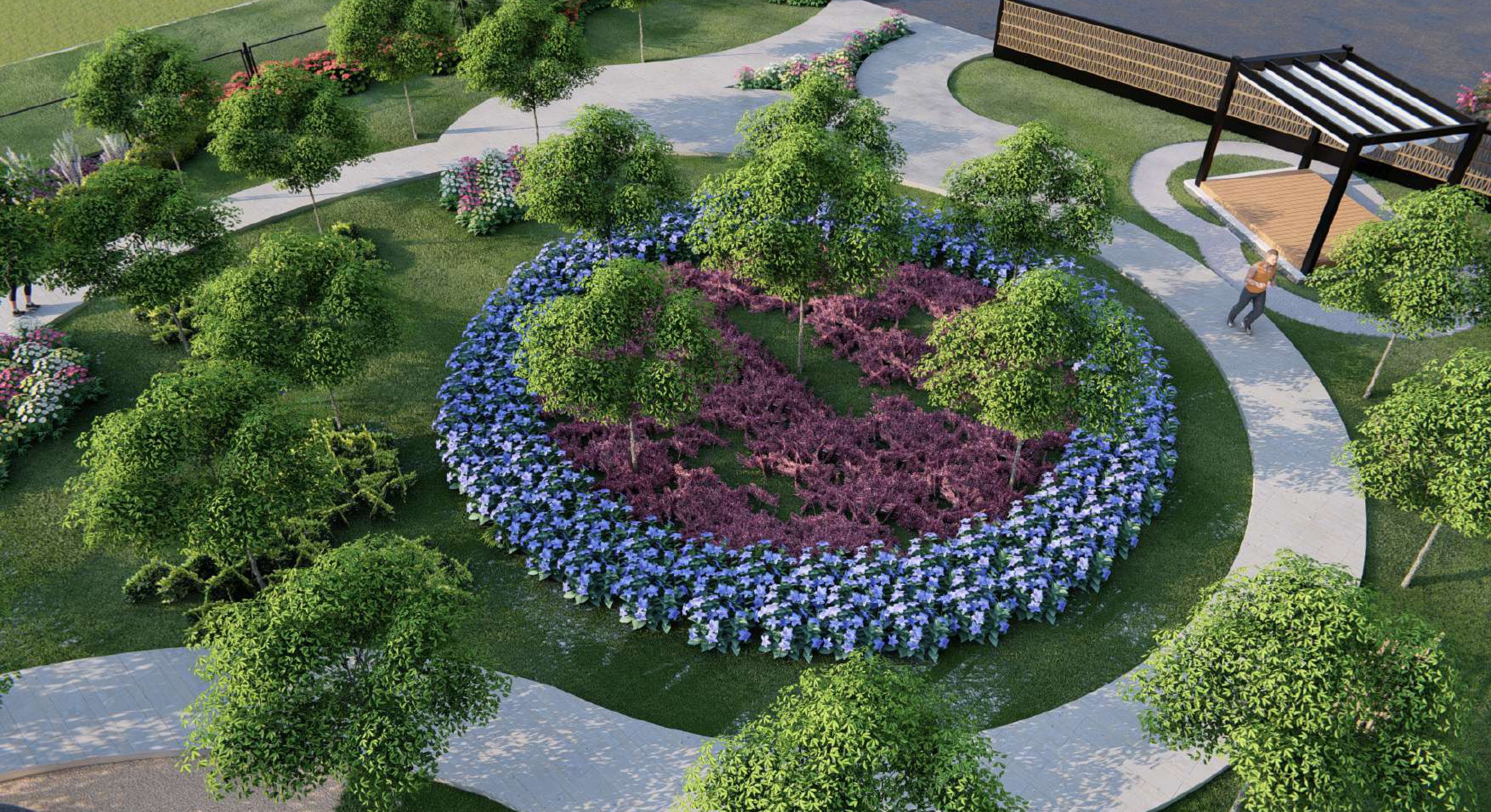Lush green landscaped open spaces at Echo Valley, a nature-inspired community
